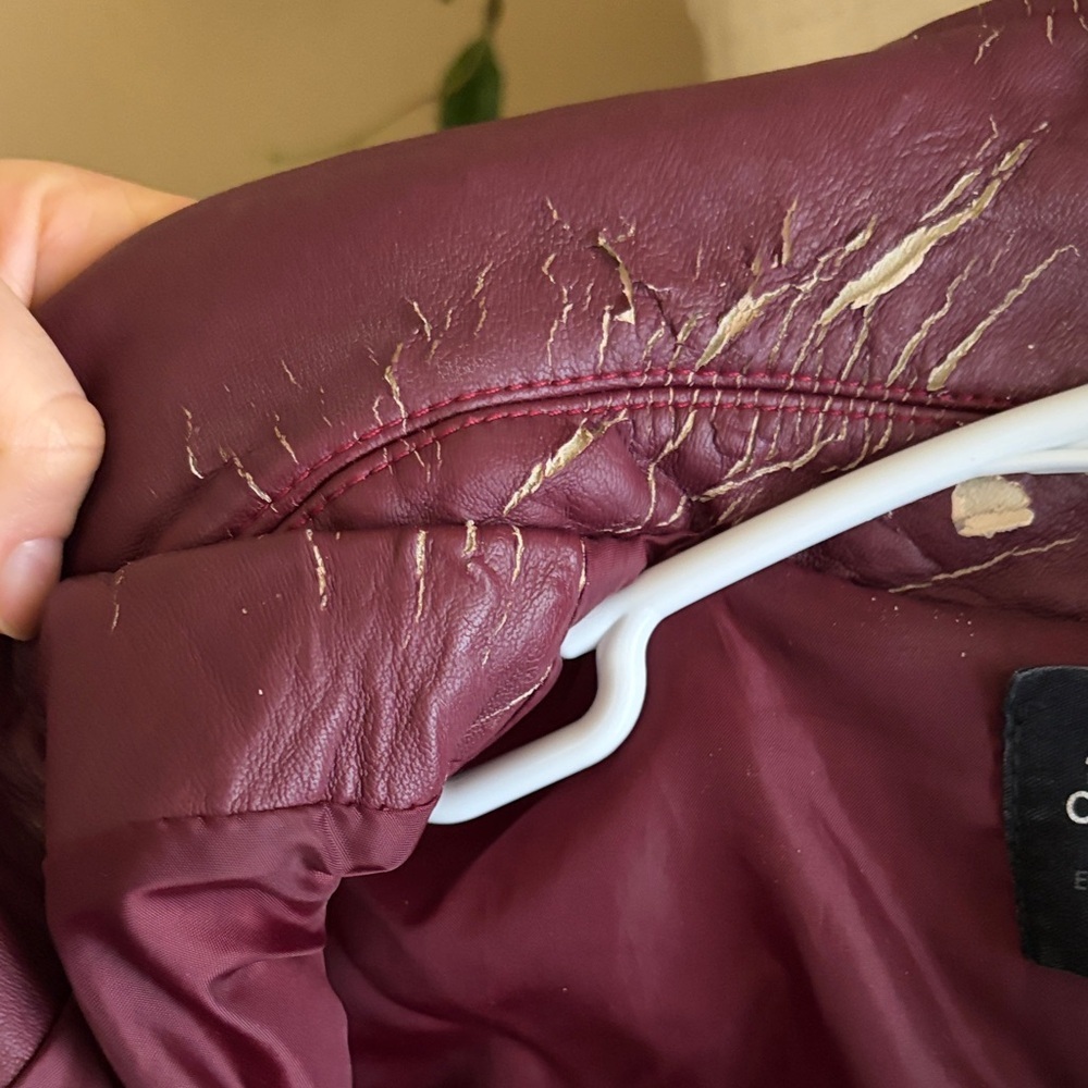 Ashley By 26 International Women's Deep Red Leather Jacket - Picture 5 of 7